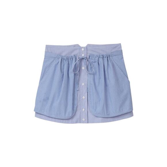 Thakoon Dresses & Skirts - Thakoon mixed stripe cotton pocket blue skirt size 0